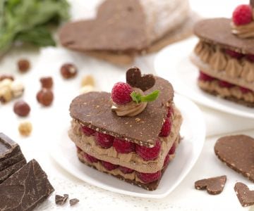 Cœurs au chocolat et framboises