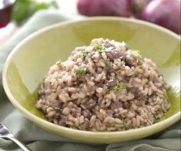 Risotto à la saucisse de salame et Bonarda
