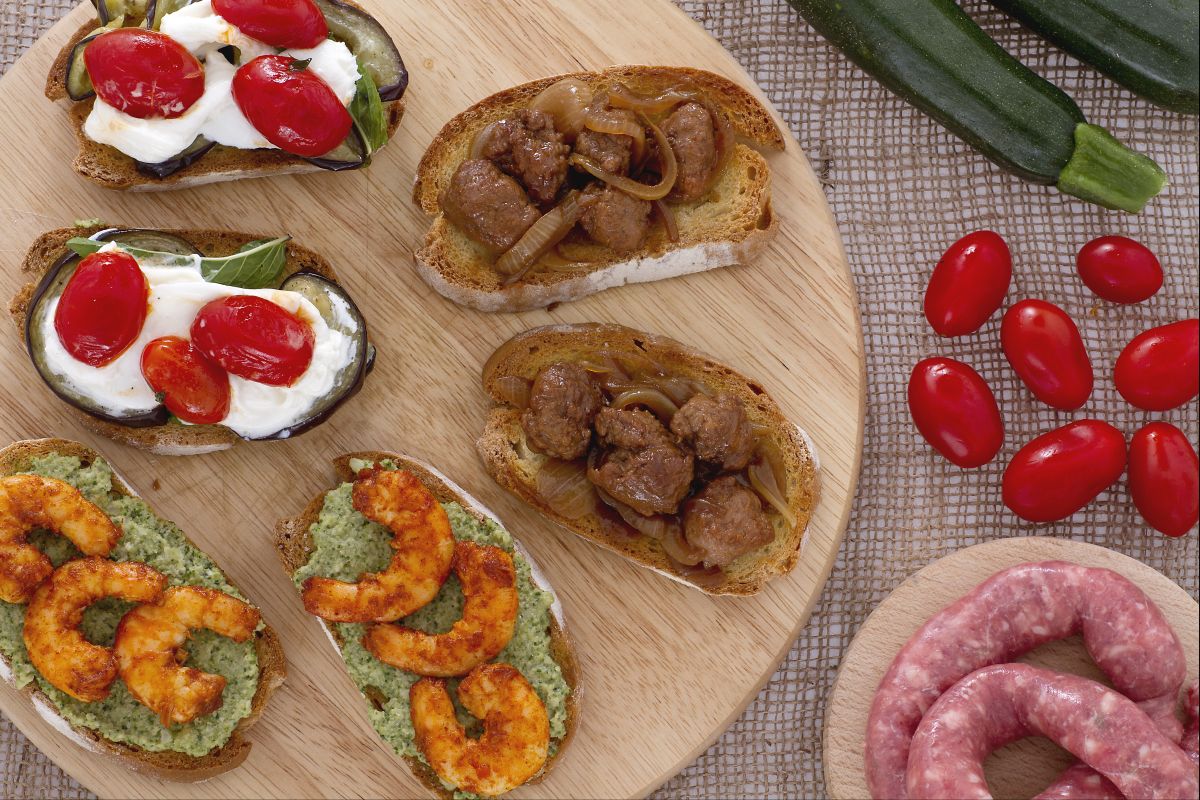 Tris di bruschette