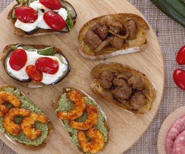 Tris di bruschette