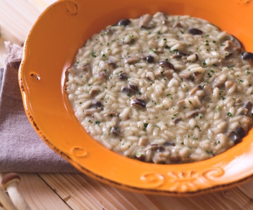 Risotto aux champignons de Paris et pleurotes