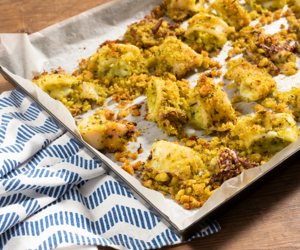 Calamars gratinés au four