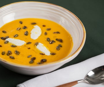 Velouté de potiron et chèvre