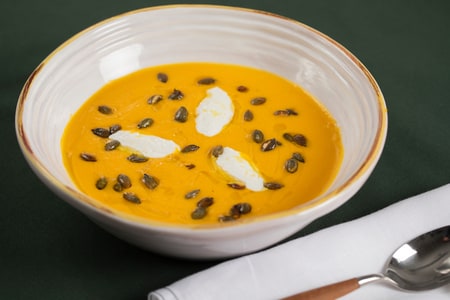 Velouté de potiron et chèvre