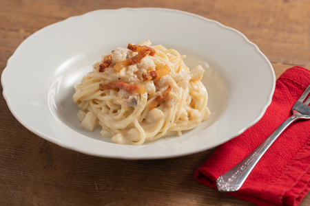 Tonnarelli à la gricia avec morue