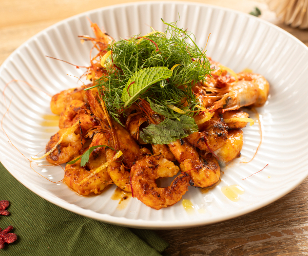 Crevettes marinées à la plancha