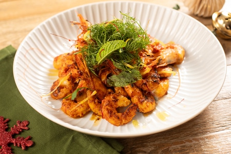 Crevettes marinées à la plancha