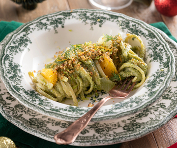 Linguine au pesto d'aneth et agrumes