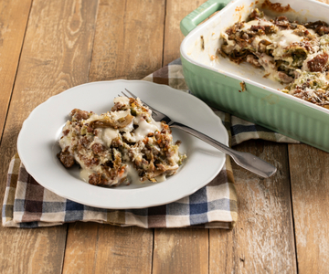 Cannelloni farcis de ragoût d'artichauts et saucisse