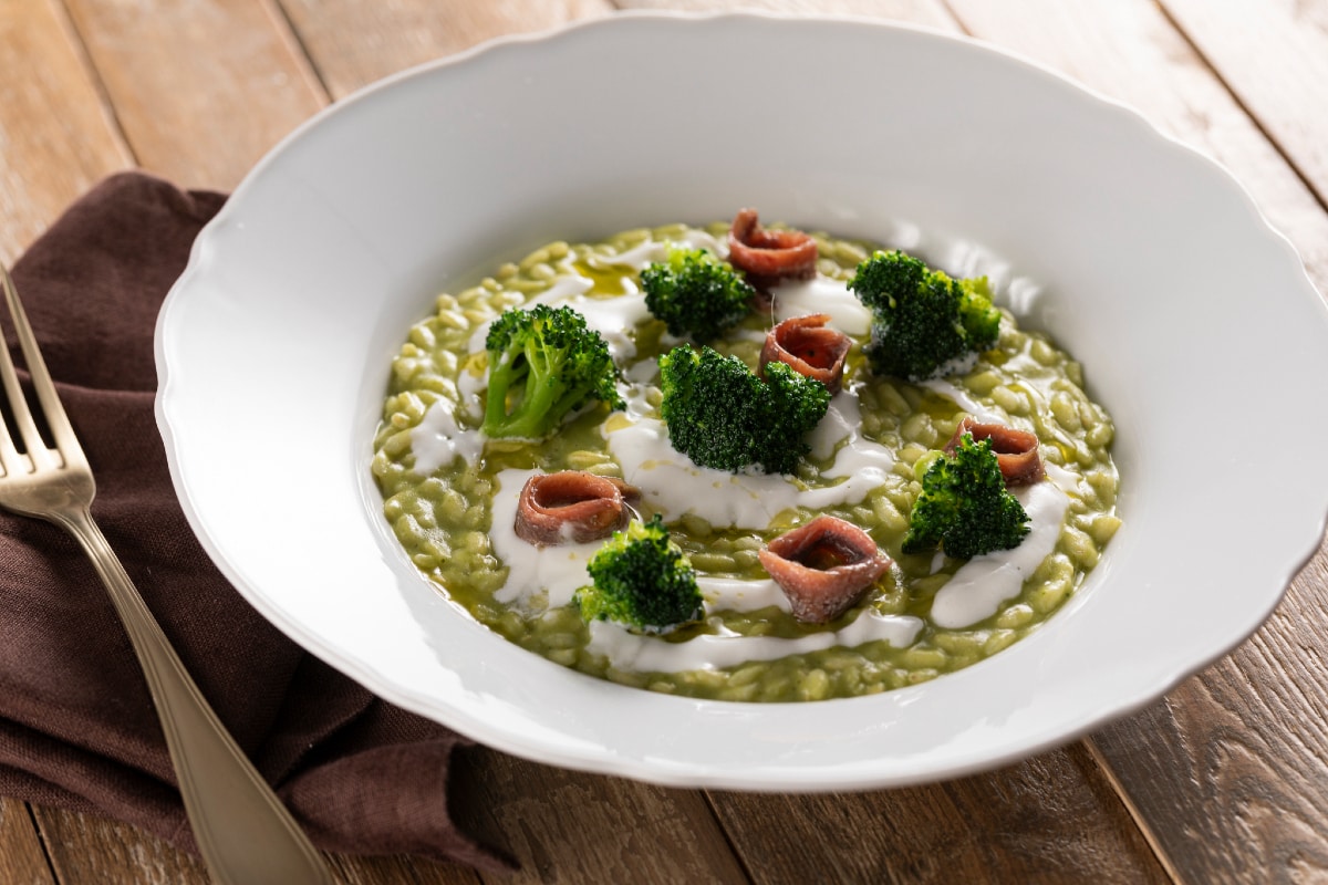 Risotto brocolis et anchois