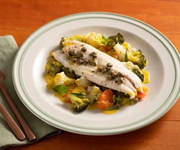 Sole en papillote avec légumes à la vapeur