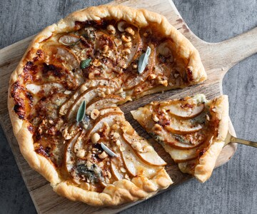Tarte salée poires et gorgonzola