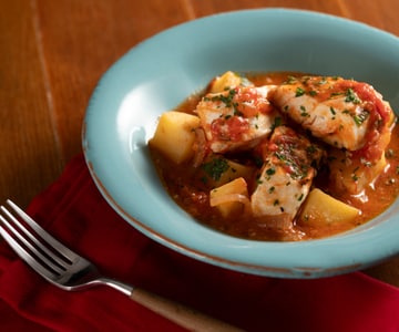 Cabillaud en sauce
