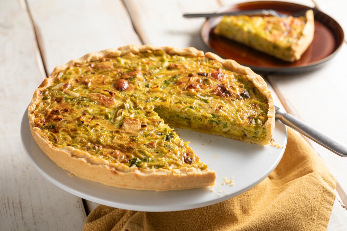 Tarte salée aux poireaux et brie