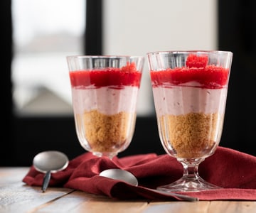 Verrines à la ricotta et aux framboises