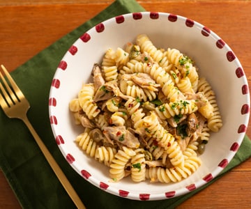 Pâtes au thon en blanc