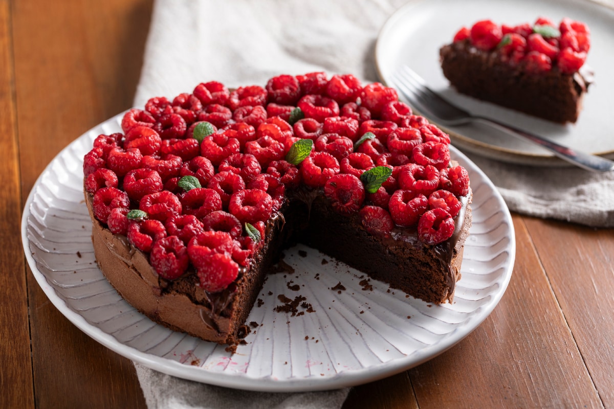 Torta tenerina aux framboises