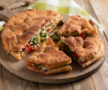 Pizza frite avec scarole