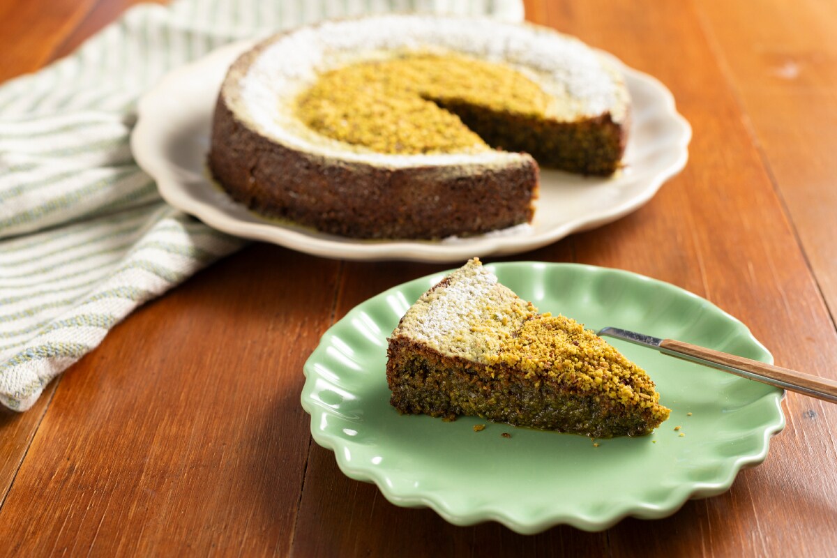 Gâteau caprese à la pistache