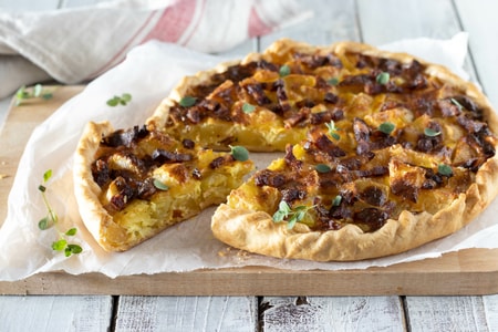 Tarte salée pommes de terre et lardons