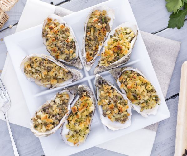 Huîtres gratinées aux champignons