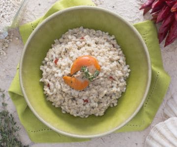 Orzotto à la crème de coquilles Saint-Jacques