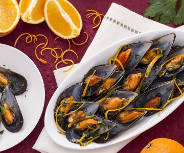 Moules à l'orange et au gingembre
