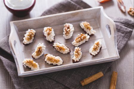Dattes farcies au mascarpone et noix