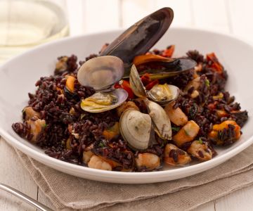 Riz noir aux fruits de mer