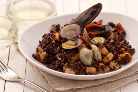 Riz noir aux fruits de mer