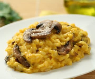 Risotto à la citrouille avec champignons et taleggio