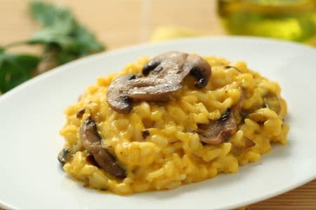 Risotto à la citrouille avec champignons et taleggio
