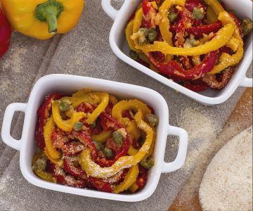 Poivrons au four avec des câpres