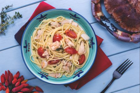 Linguine épicées au crabe