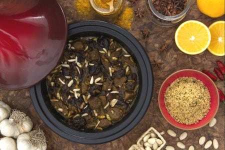 Tajine d'agneau aux pruneaux et amandes