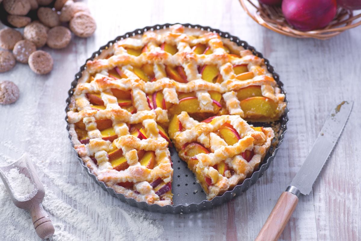 Tarte aux pêches et amaretti