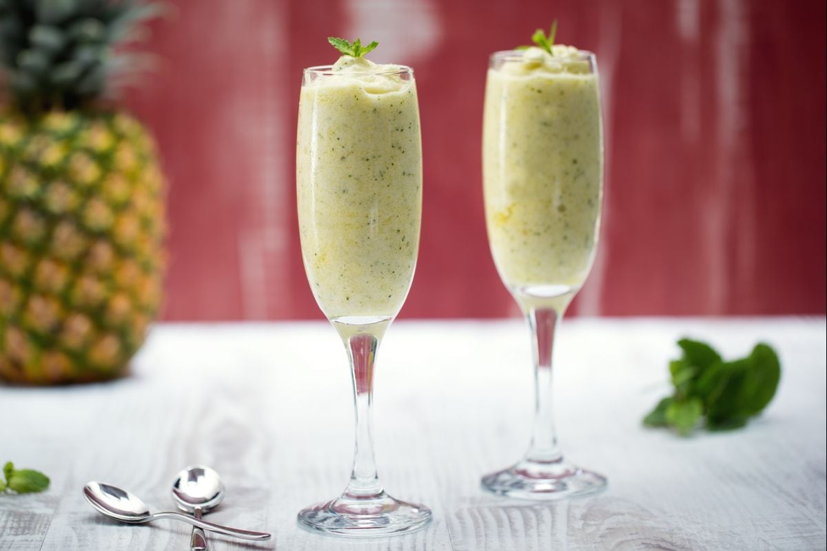 Sorbet à l'ananas et à la menthe