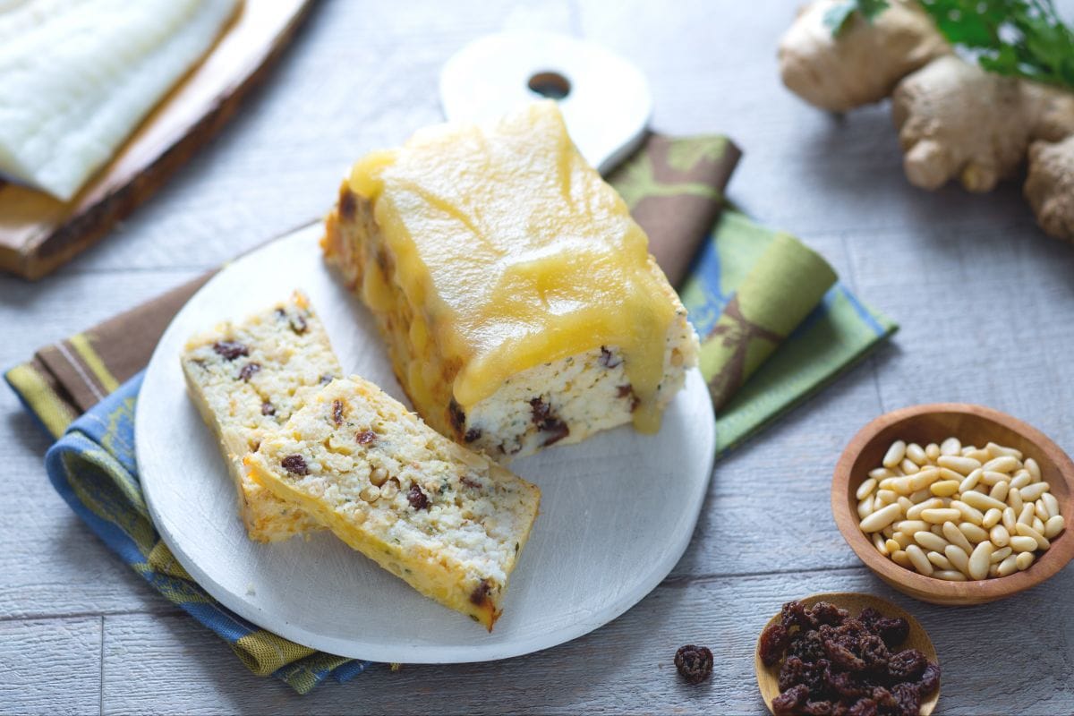 Terrine de morue avec sauce aux pommes