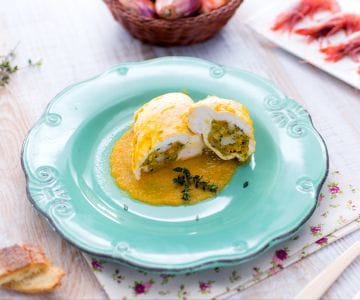 Poches de poulet farcies aux crevettes faciles