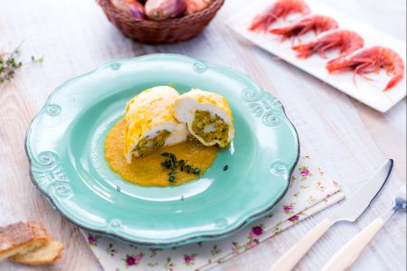 Poches de poulet farcies aux crevettes faciles