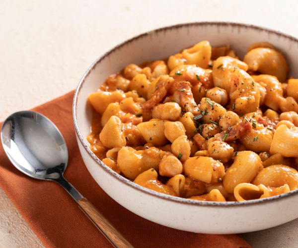 Pâtes et pois chiches