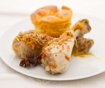 Poulet aux 4 saveurs avec flan de carottes