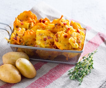 Galettes de pommes de terre et speck