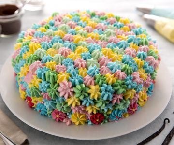 Gâteau à la crème multicolore