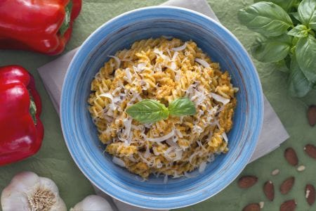 Fusilli au pesto de poivrons