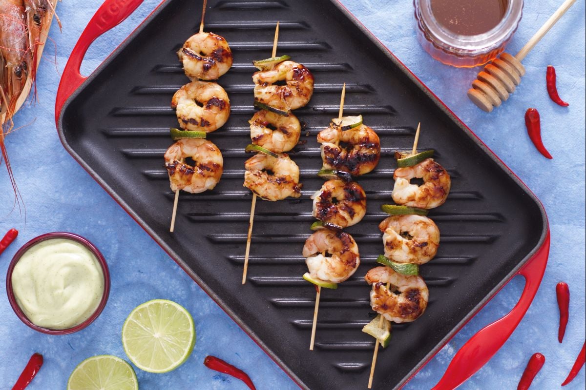 Crevettes rôties au miel