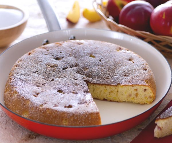 Gâteau à la poêle aux pêches
