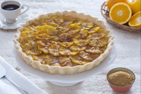 Tarte aux oranges caramélisées