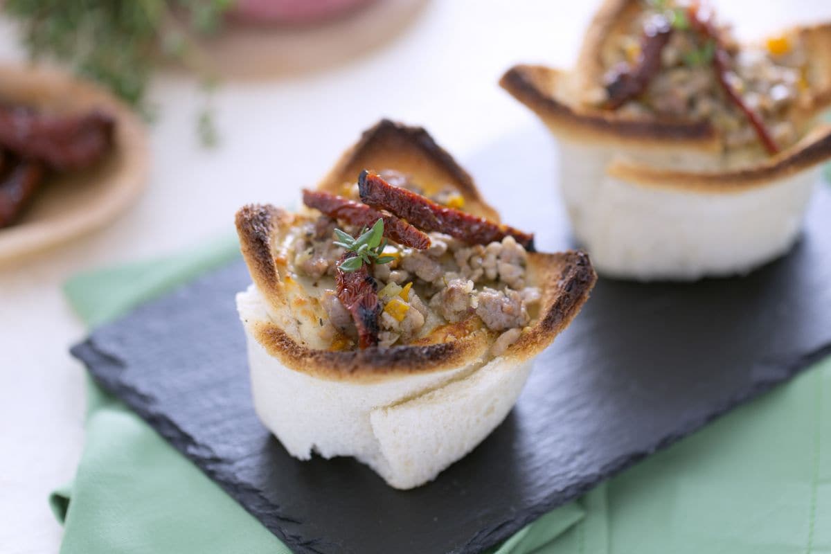 Paniers de pain de mie farcis