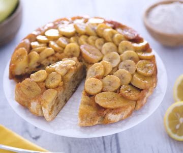 Gâteau renversé aux bananes